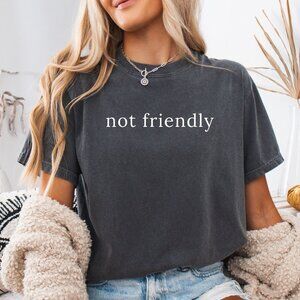 NEW Comfort Colors® Not Friendly Adult Humor Sarcastic Statement Tee Shirt